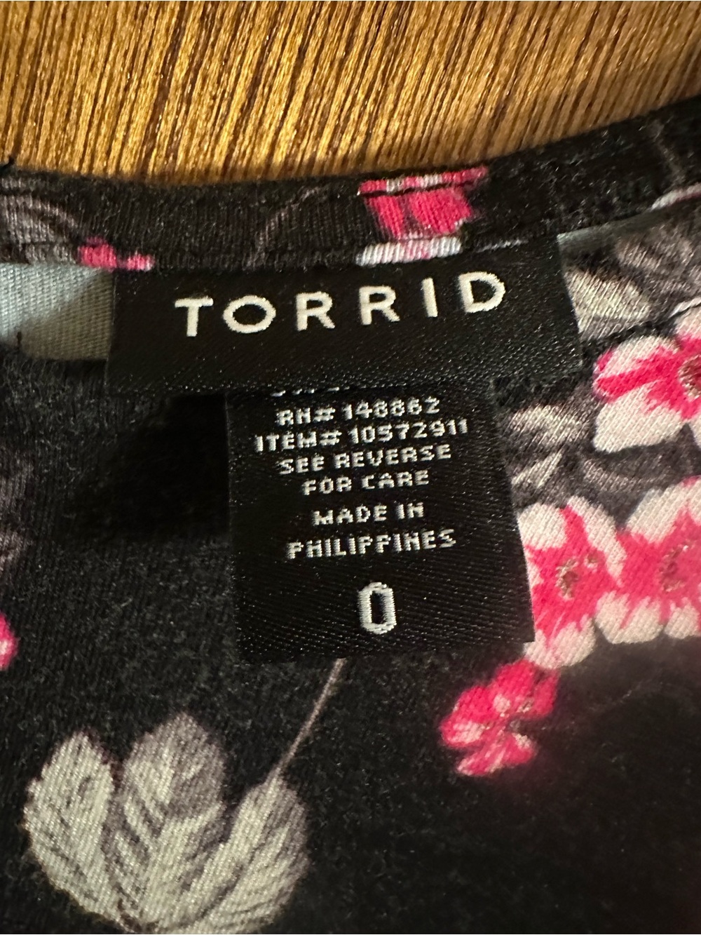 torrid Black Camisole with Pink Floral Print - Picture 2 of 2